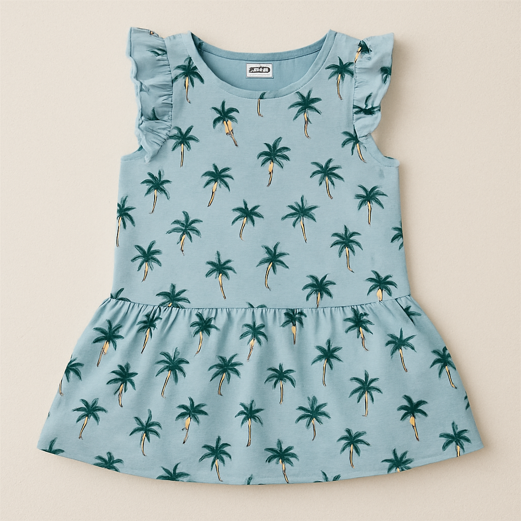 Tropical Breeze Ruffle Sleeve Baby Dress