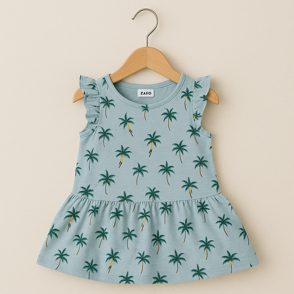 Tropical Breeze Ruffle Sleeve Baby Dress