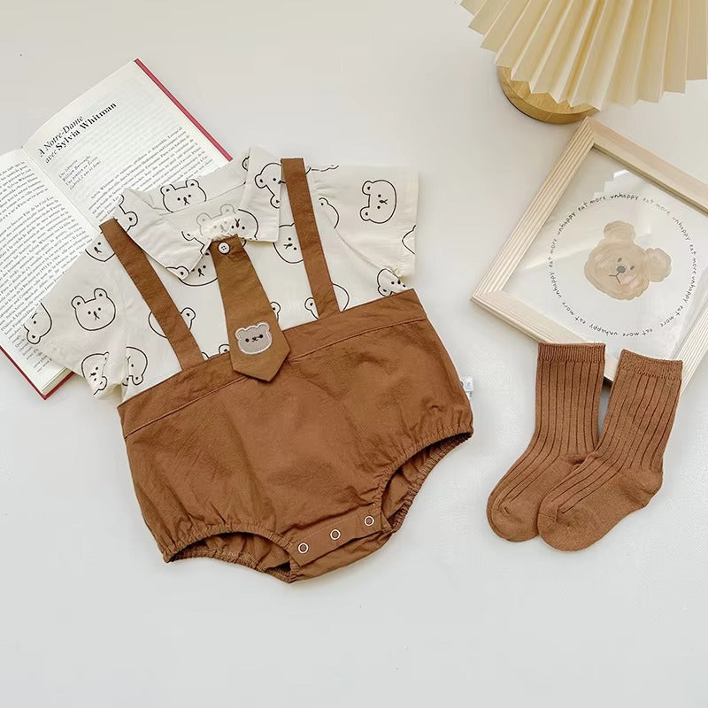 Bear Hugs Suspender Romper