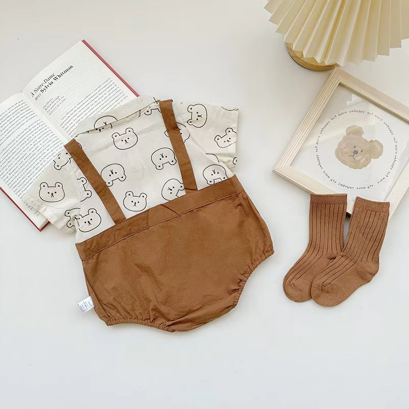 Bear Hugs Suspender Romper