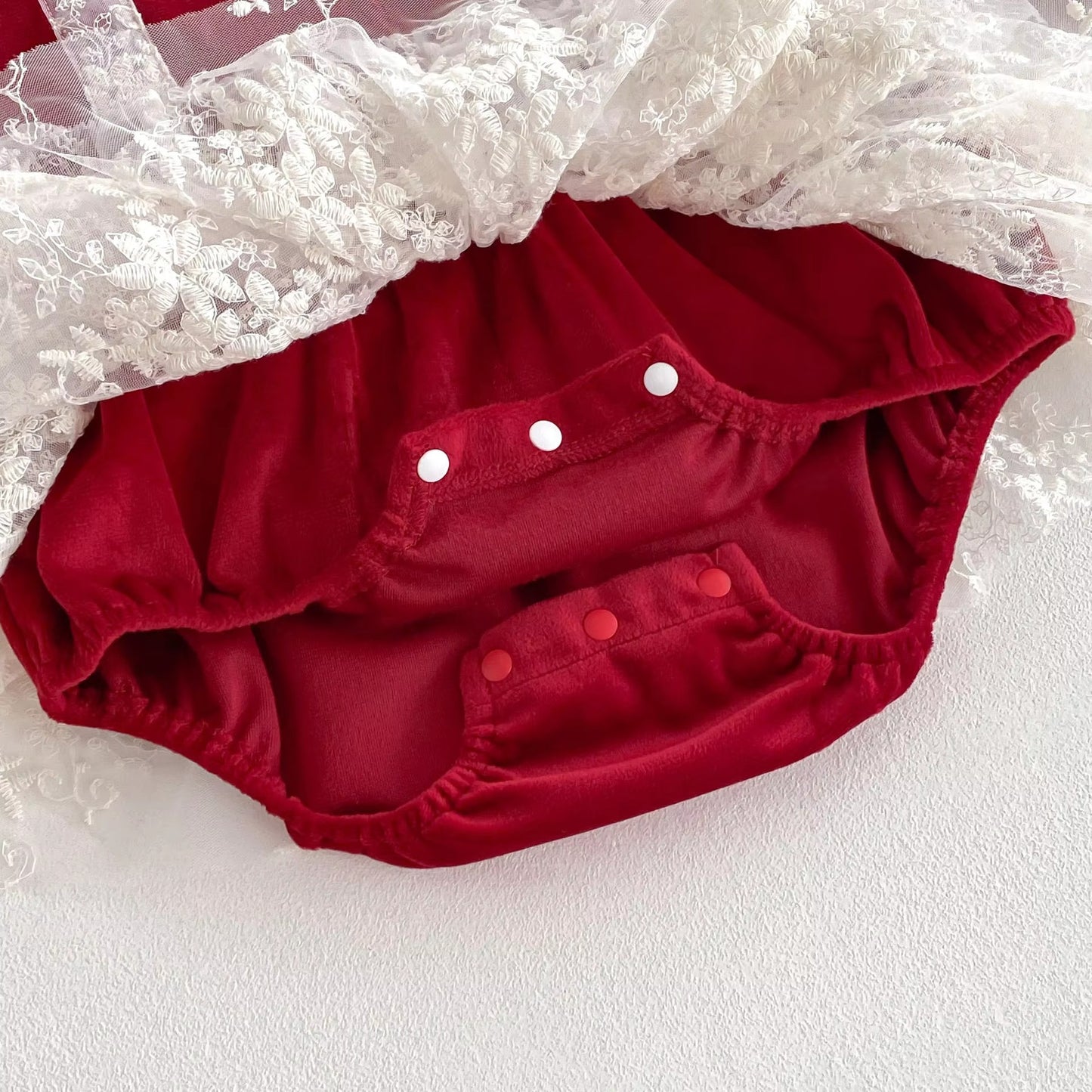Little Miss Scarlet Lace Romper