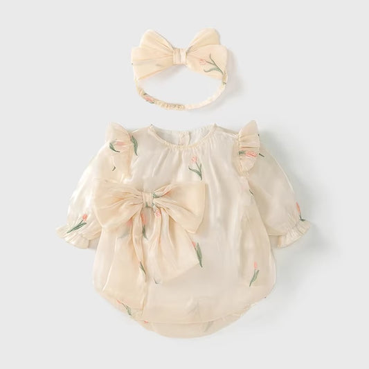 Blush Blossom Bow Romper