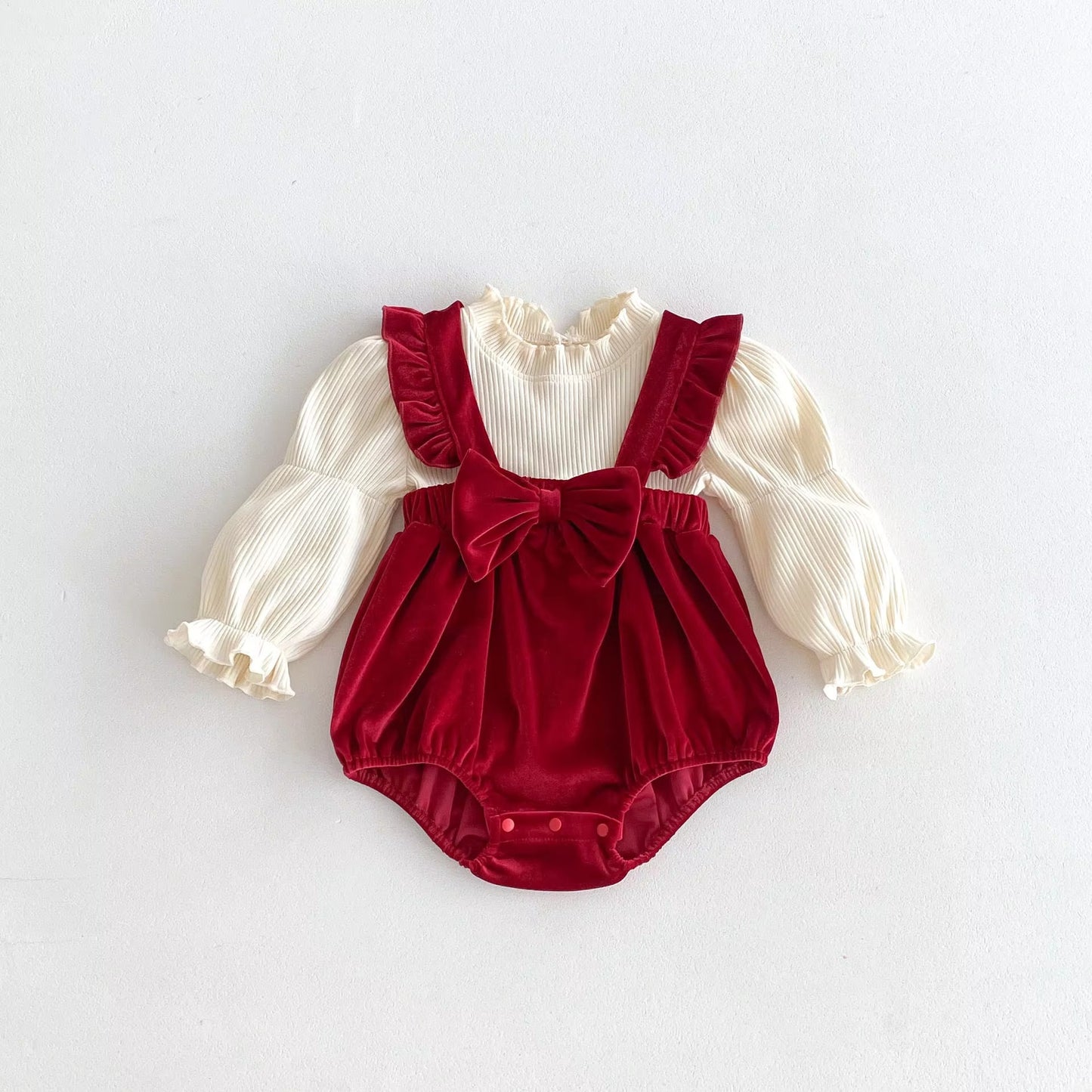 Little Red Riding Velvet Romper