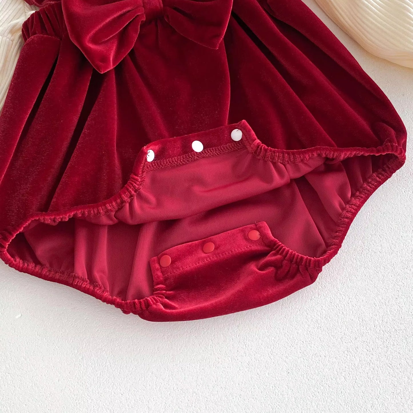 Little Red Riding Velvet Romper