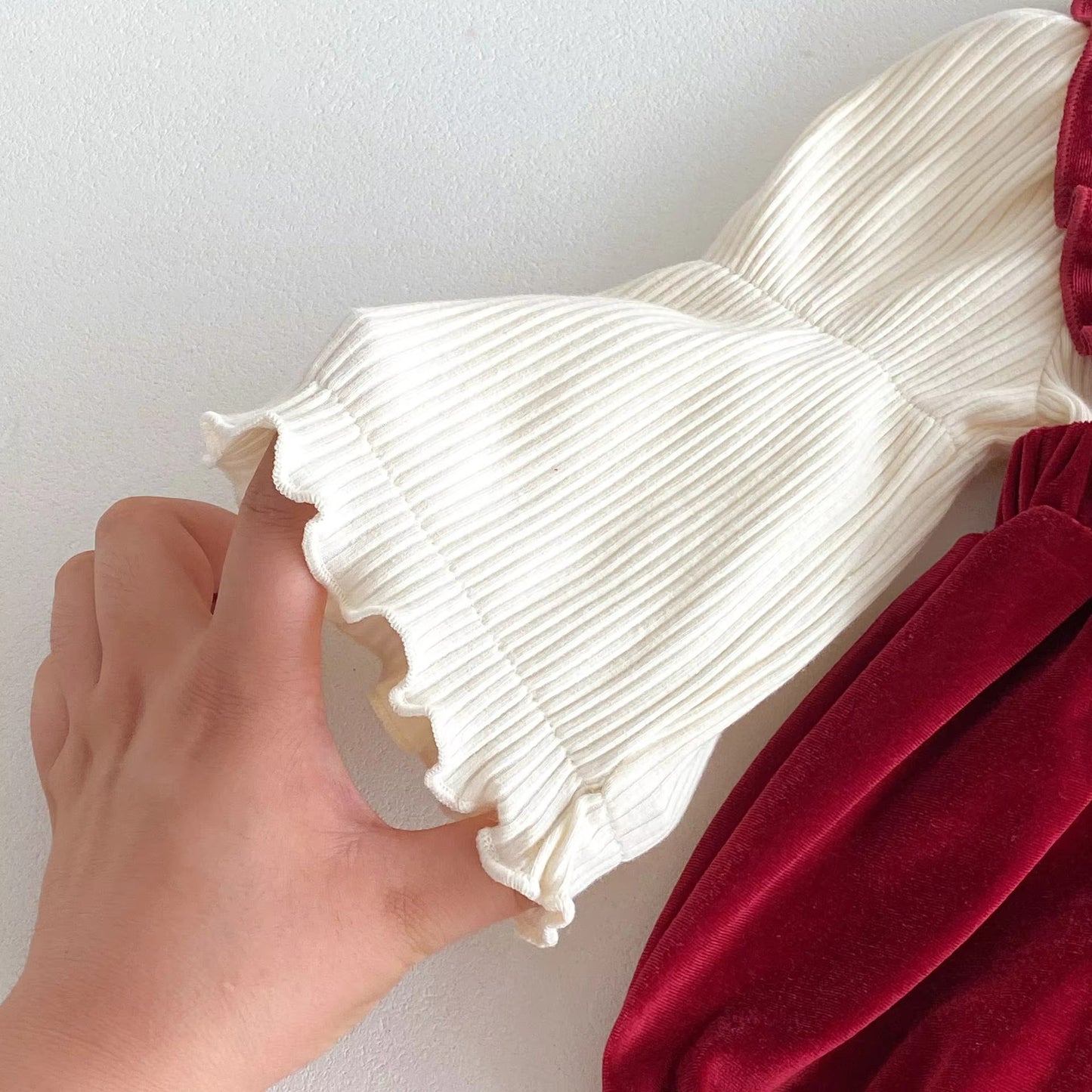 Little Red Riding Velvet Romper
