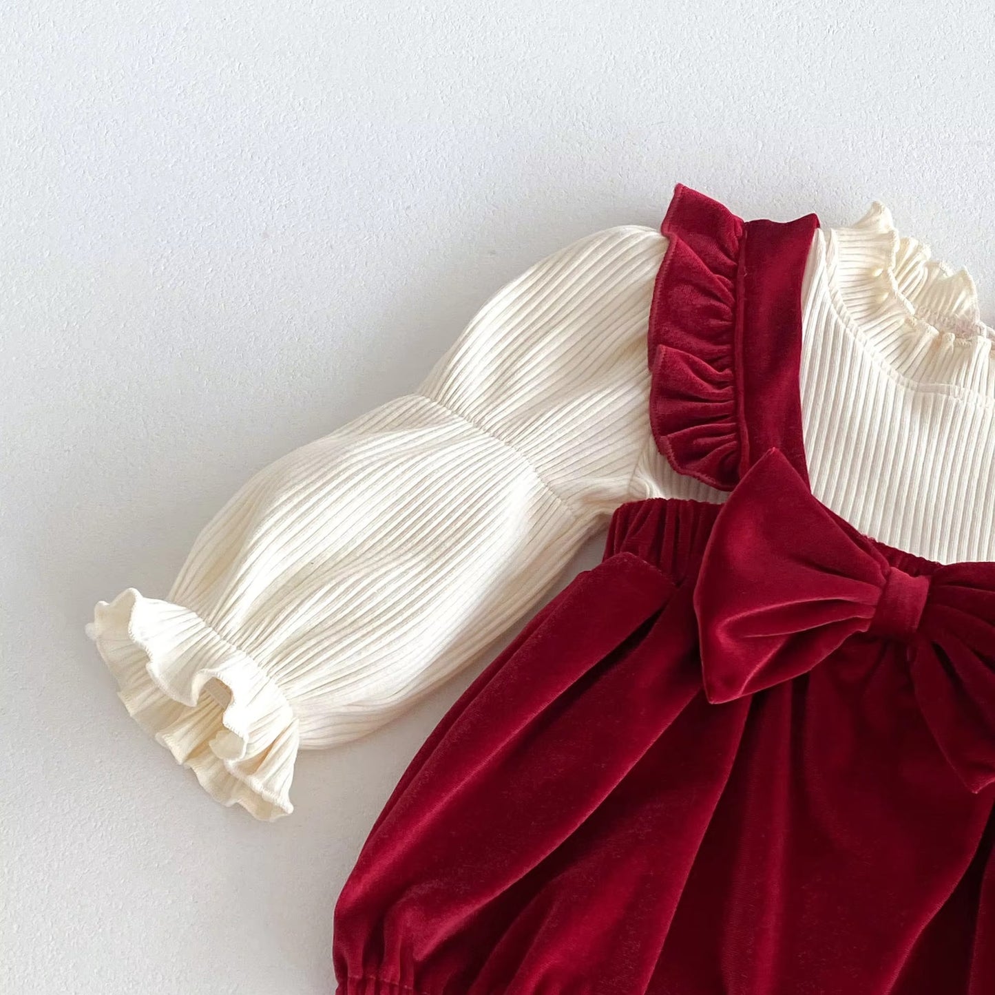 Little Red Riding Velvet Romper