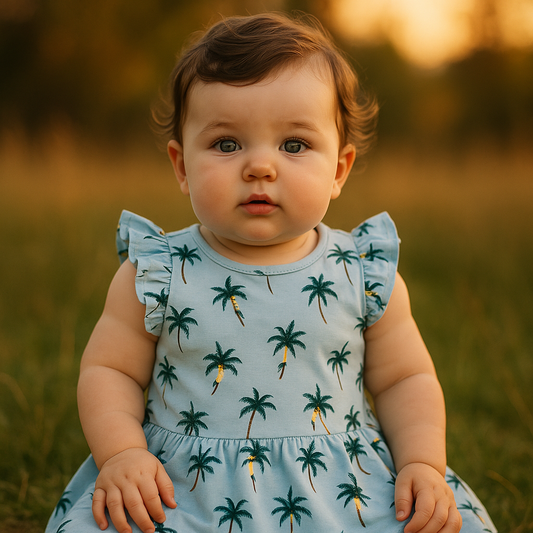 Tropical Breeze Ruffle Sleeve Baby Dress