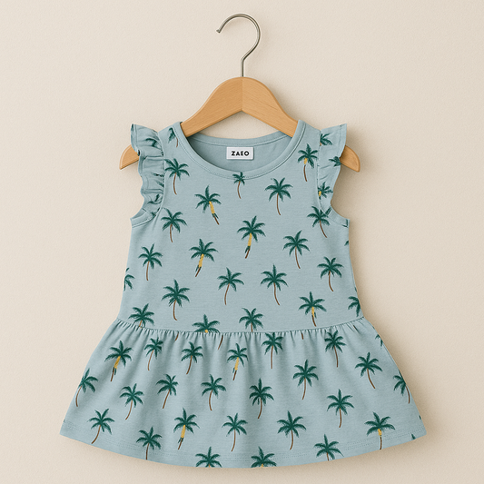 Tropical Breeze Ruffle Sleeve Baby Dress