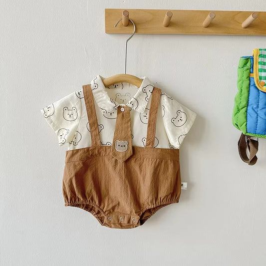 Bear Hugs Suspender Romper