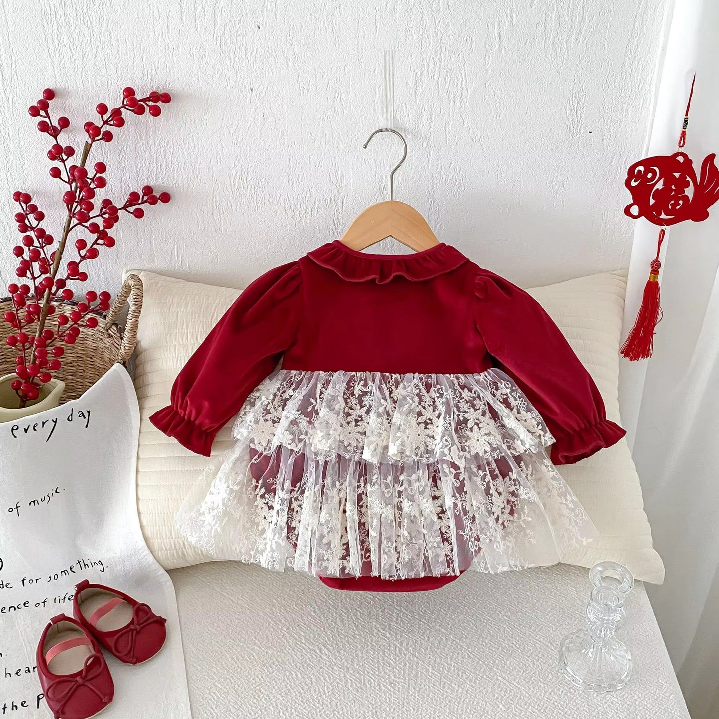 Little Miss Scarlet Lace Romper